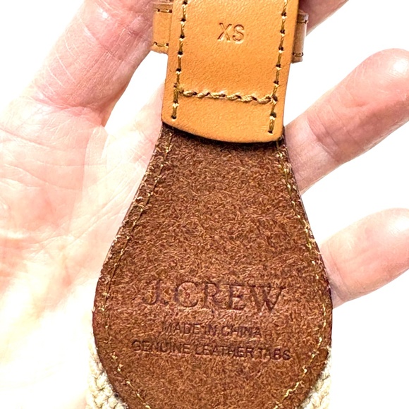 belt J. CREW XS/S tan leather stretch 2" wide 25"-29-30" waist covered buckle - Picture 6 of 12
